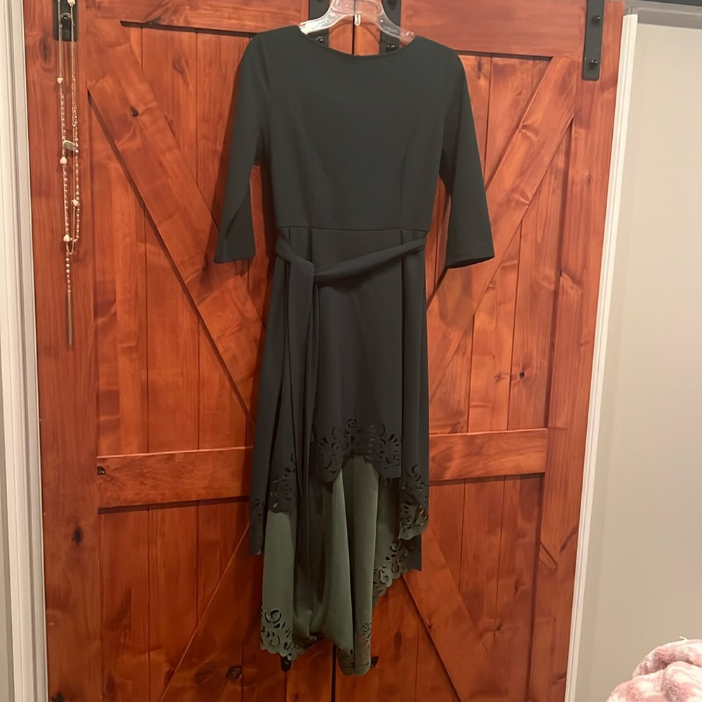 SHEIN high low deep green size large